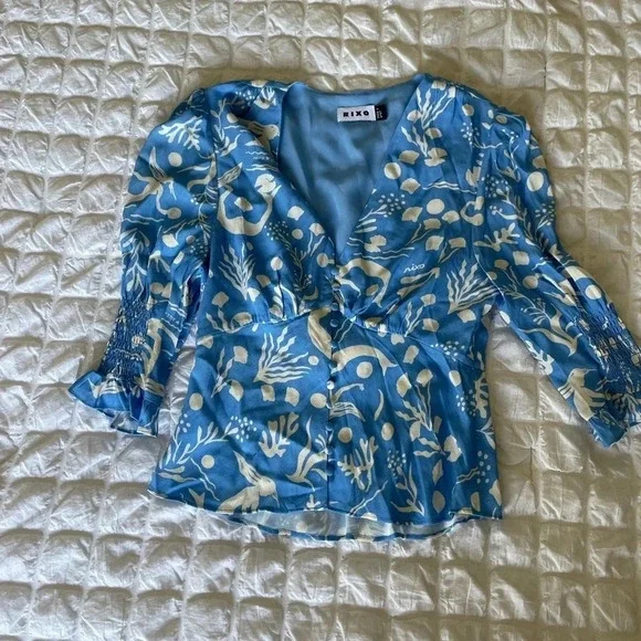 Rixo Payton mermaid printed blouse - Picture 3 of 10